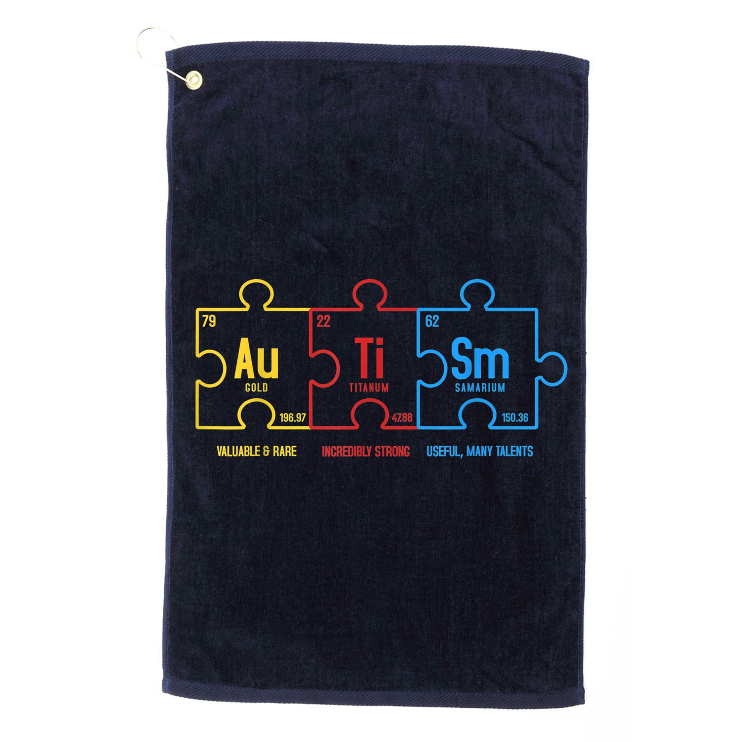 Autism Awareness Puzzle Elements Design Golf Towel