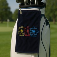 Autism Awareness Puzzle Elements Design Golf Towel