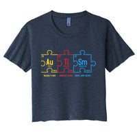 Autism Awareness Puzzle Elements Design Crop Top