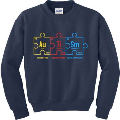 Autism Awareness Puzzle Elements Design Kids Sweatshirt