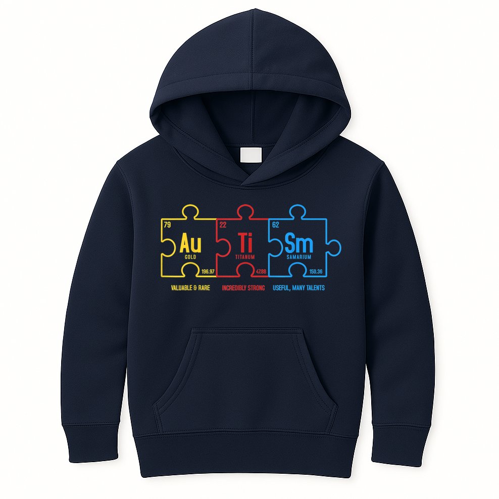 Autism Awareness Puzzle Elements Design Kids Hoodie