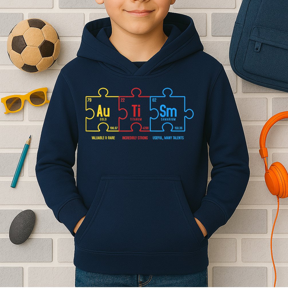 Autism Awareness Puzzle Elements Design Kids Hoodie