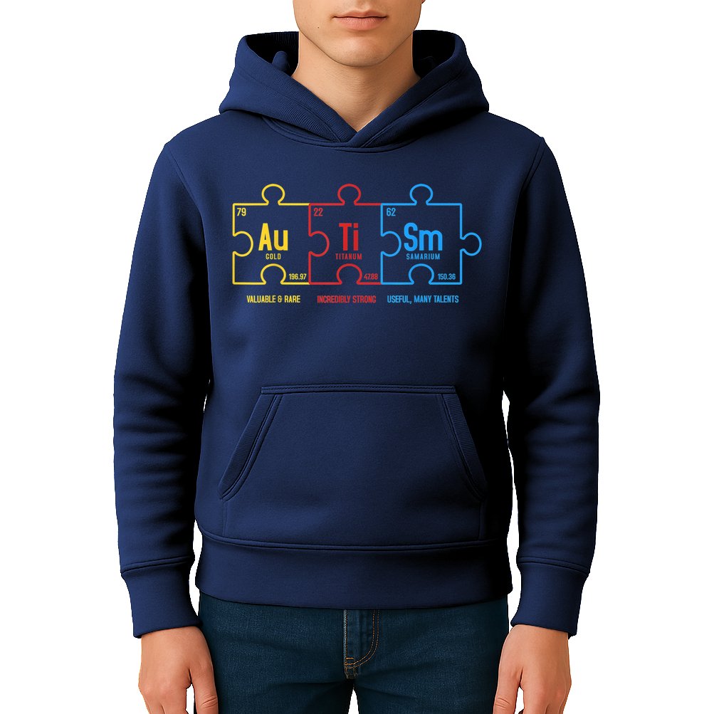 Autism Awareness Puzzle Elements Design Kids Hoodie