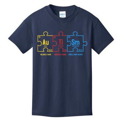 Autism Awareness Puzzle Elements Design Kids T-Shirt