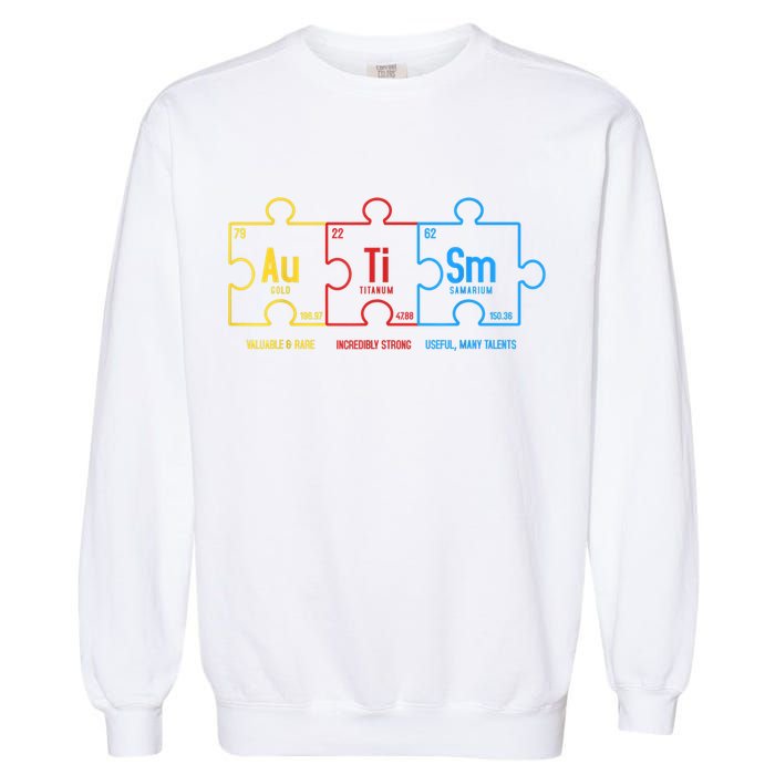 Autism Awareness Puzzle Elements Design Garment-Dyed Sweatshirt