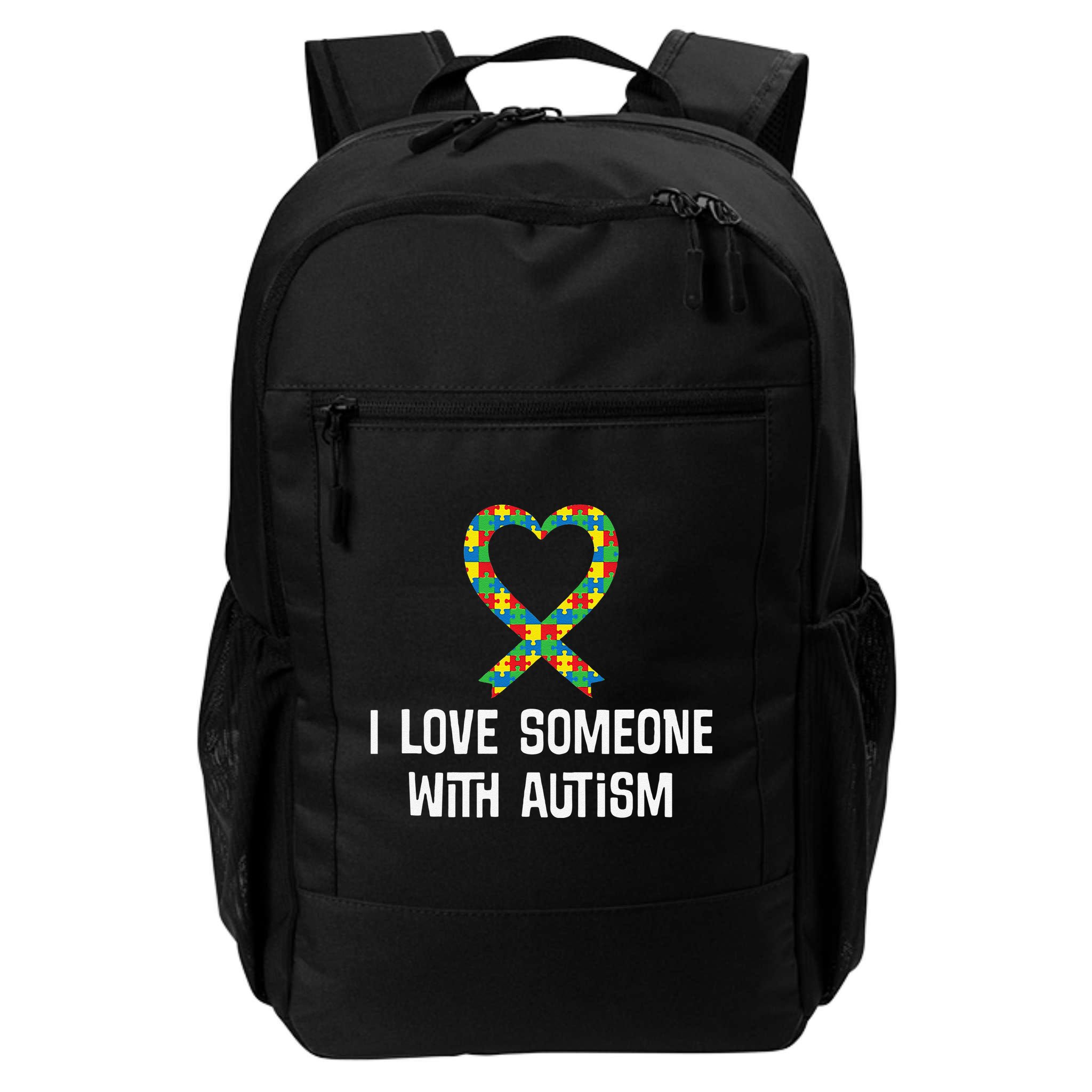 Autism Awareness Puzzle Ribbon Heart Backpack