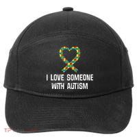 Autism Awareness Puzzle Ribbon Heart 7-Panel Snapback Hat