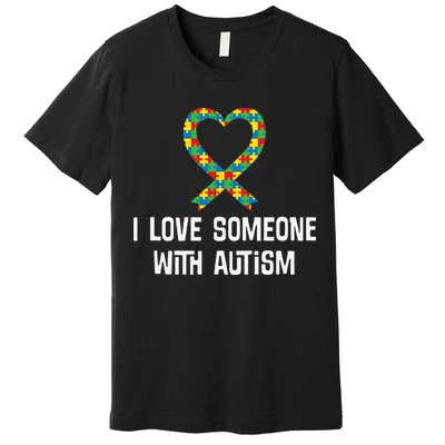 Autism Awareness Puzzle Ribbon Heart Premium T-Shirt