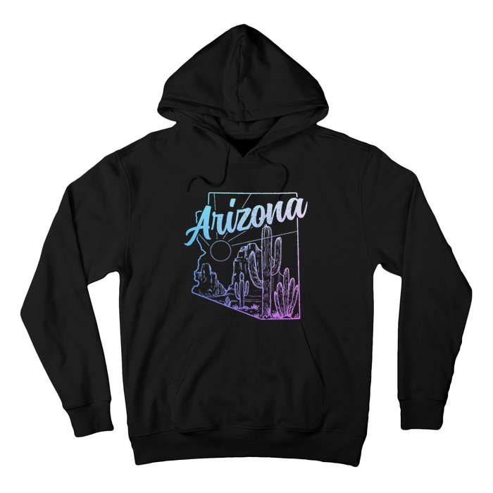 Arizona Az Pride Cactus Desert State Map Hoodie