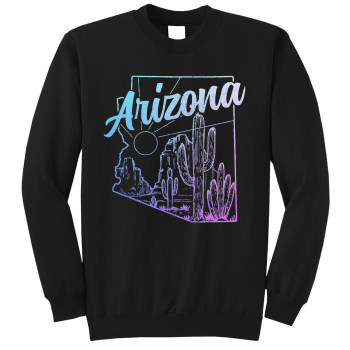 Arizona Az Pride Cactus Desert State Map Sweatshirt