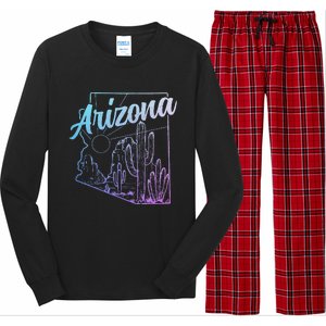 Arizona Az Pride Cactus Desert State Map Long Sleeve Pajama Set