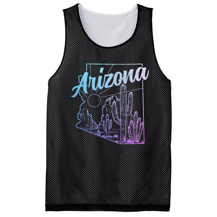 Arizona Az Pride Cactus Desert State Map Mesh Reversible Basketball Jersey Tank