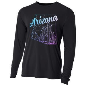 Arizona Az Pride Cactus Desert State Map Cooling Performance Long Sleeve Crew