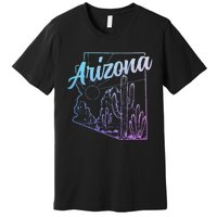 Arizona Az Pride Cactus Desert State Map Premium T-Shirt