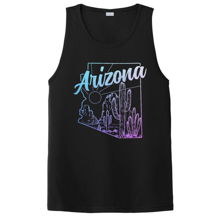 Arizona Az Pride Cactus Desert State Map PosiCharge Competitor Tank