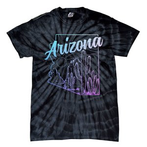 Arizona Az Pride Cactus Desert State Map Tie-Dye T-Shirt