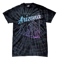 Arizona Az Pride Cactus Desert State Map Tie-Dye T-Shirt