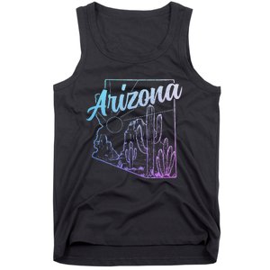 Arizona Az Pride Cactus Desert State Map Tank Top