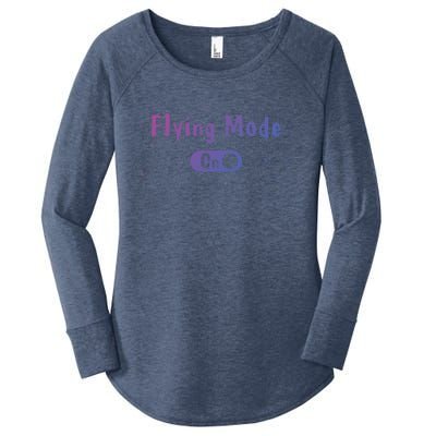 Airplane Airline Pilot Aviation Aircraft Flying Mode Flight Gift Women's Perfect Tri Tunic Long Sleeve Shirt