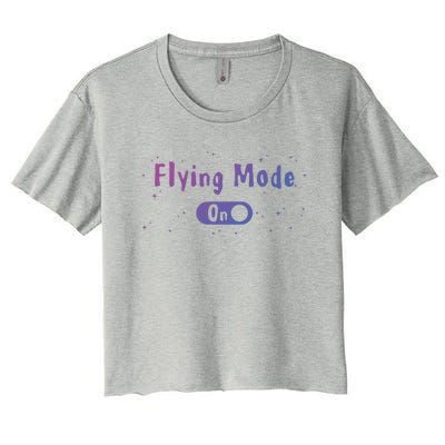 Airplane Airline Pilot Aviation Aircraft Flying Mode Flight Gift Women's Crop Top Tee