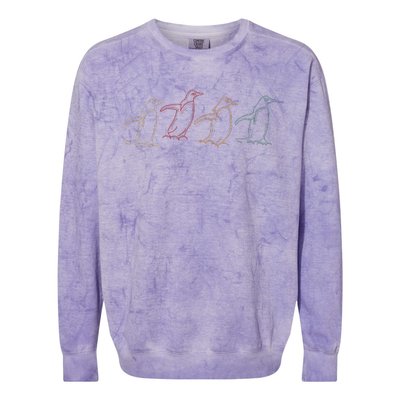 Antartica Animal Penguin Colorblast Crewneck Sweatshirt