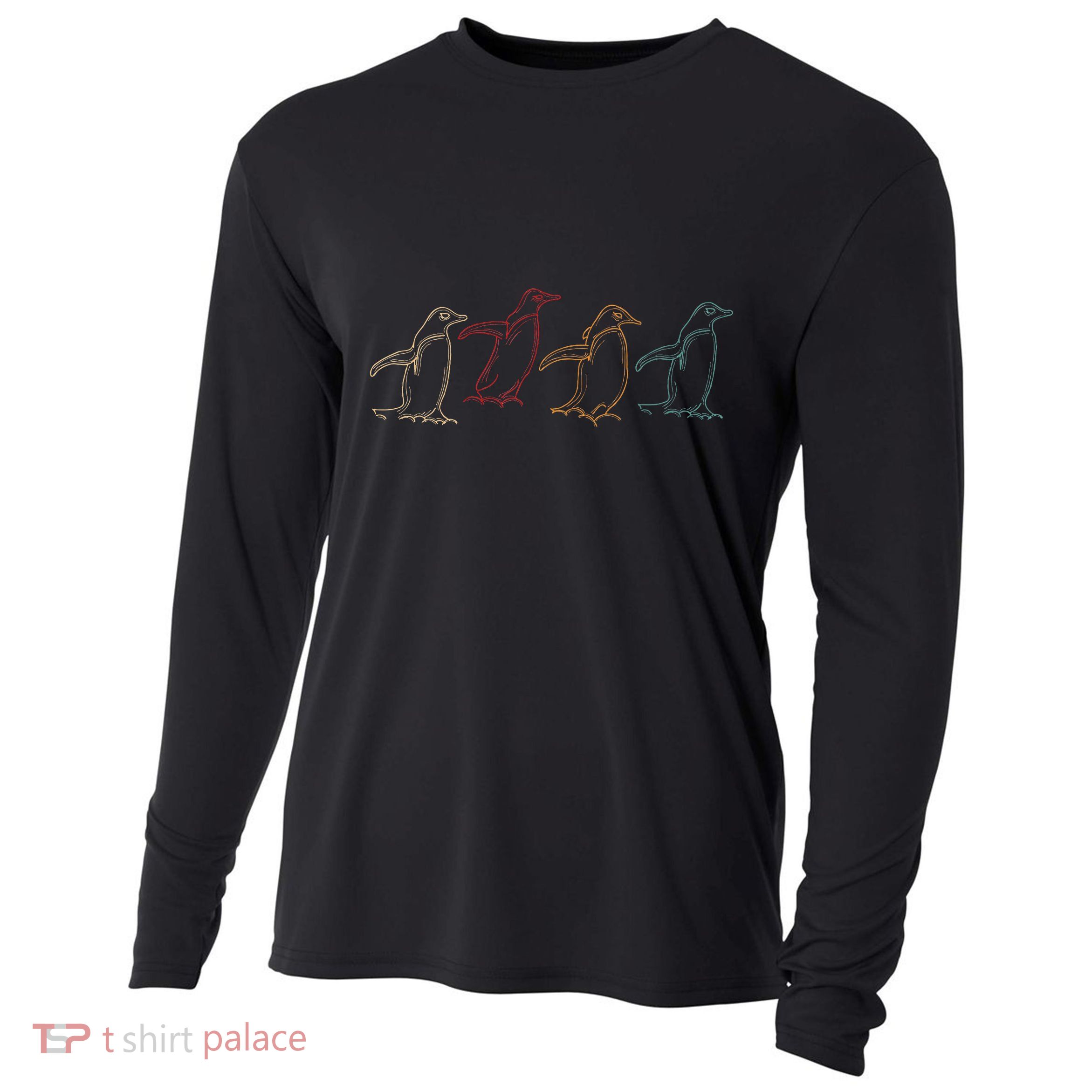 Antartica Animal Penguin Cooling Performance Long Sleeve Crew