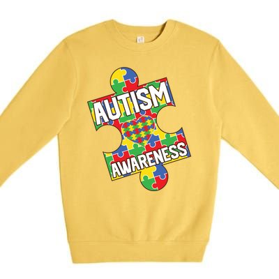 Autism Awareness Puzzle Piece Awareness Premium Crewneck Sweatshirt