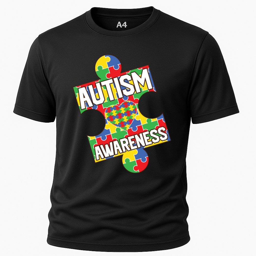 Autism Awareness Puzzle Piece Awareness Cooling Performance Crew T-Shirt