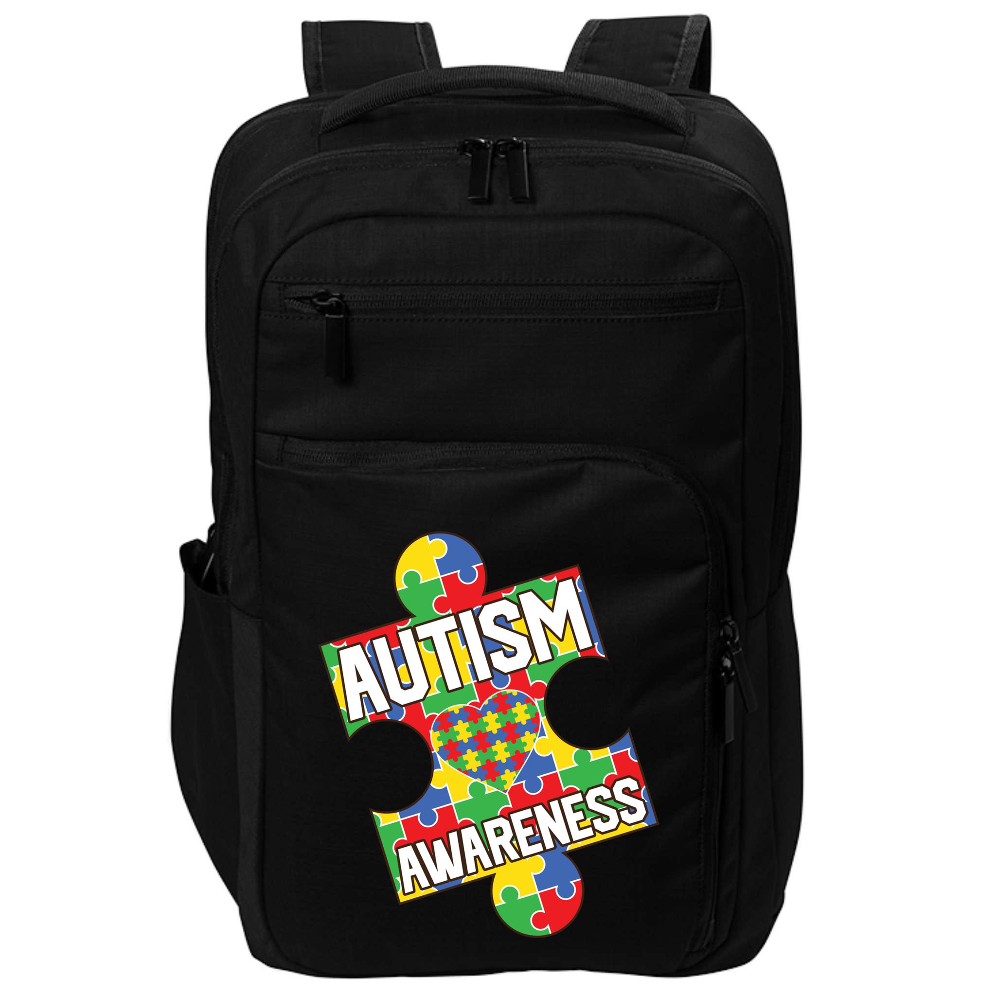 Autism Awareness Puzzle Piece Awareness Impact Tech Backpack