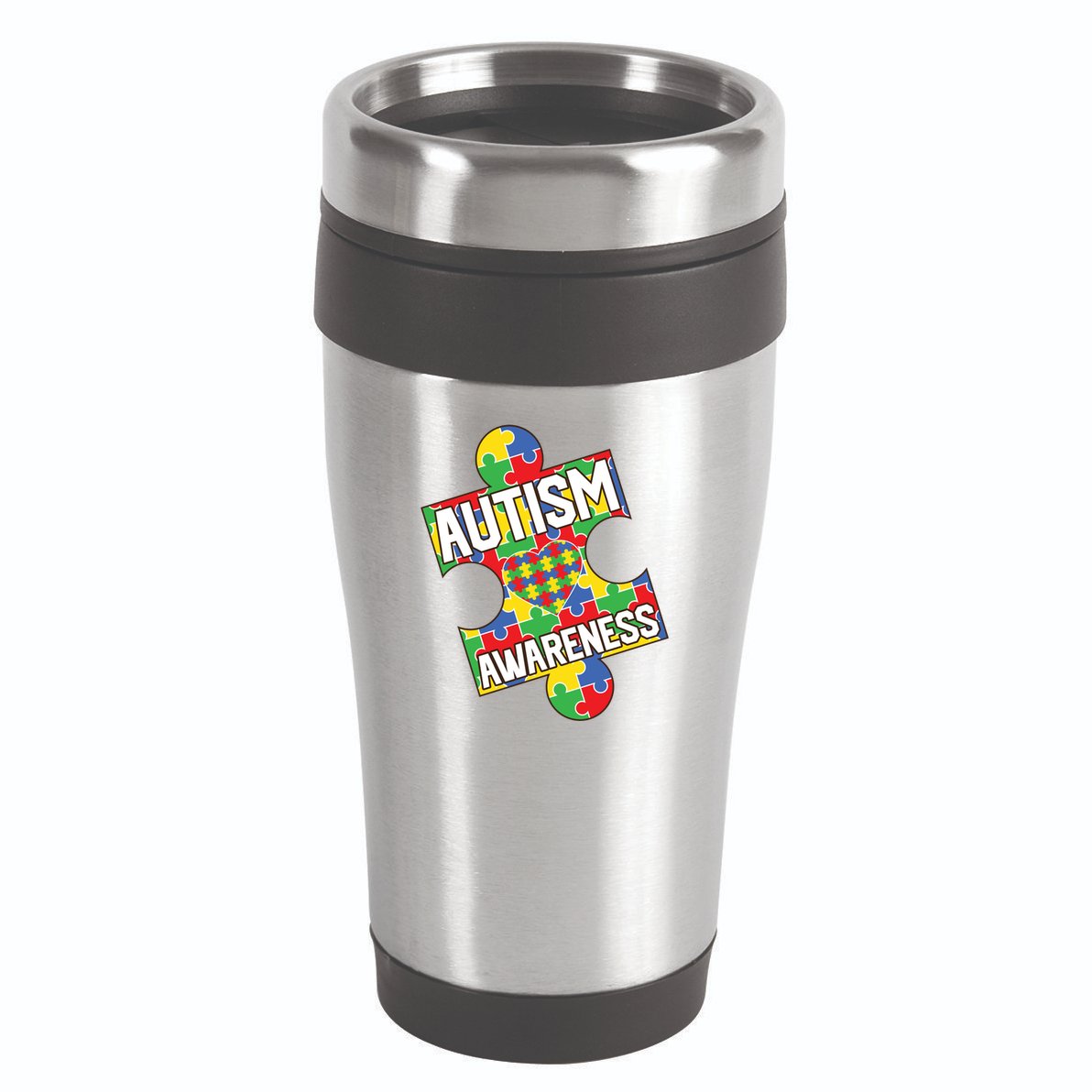 Autism Awareness Puzzle Piece Awareness 16oz Travel Tumbler