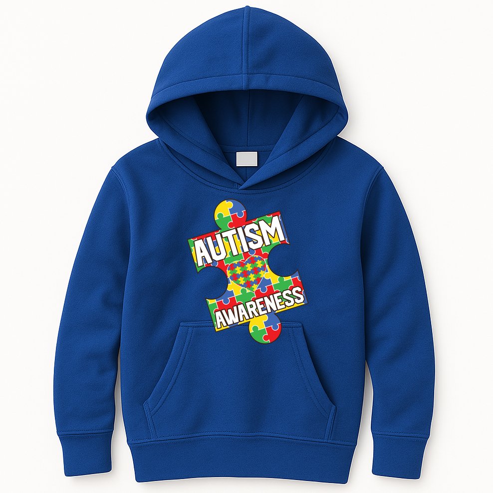 Autism Awareness Puzzle Piece Awareness Kids Hoodie