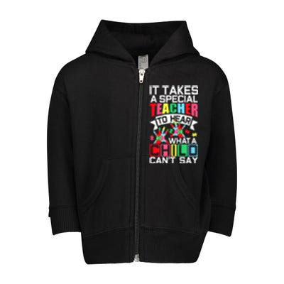 Autism Awareness Puzzle Piece Special Child Women Autistic Gift Toddler Zip Fleece Hoodie