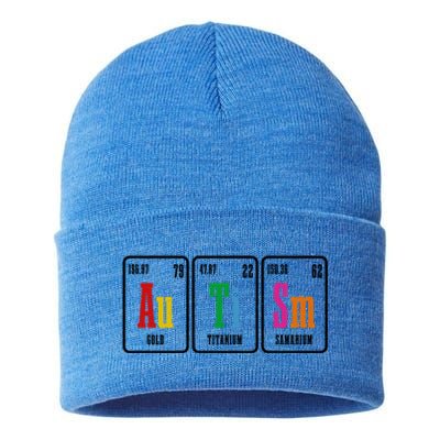 Autism Awareness Periodic Table Elets Neurodiversity Gift Sustainable Knit Beanie