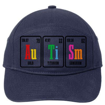 Autism Awareness Periodic Table Elets Neurodiversity Gift 7-Panel Snapback Hat