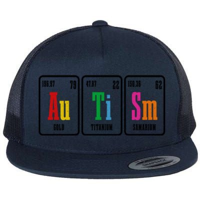 Autism Awareness Periodic Table Elets Neurodiversity Gift Flat Bill Trucker Hat