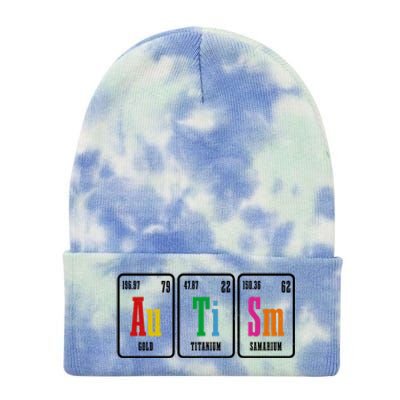 Autism Awareness Periodic Table Elets Neurodiversity Gift Tie Dye 12in Knit Beanie