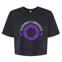 Alzheimer´s Awareness Purple Ribbon Bella+Canvas Jersey Crop Tee