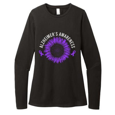 Alzheimer´s Awareness Purple Ribbon Womens CVC Long Sleeve Shirt