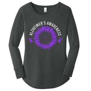 Alzheimer´s Awareness Purple Ribbon Women's Perfect Tri Tunic Long Sleeve Shirt