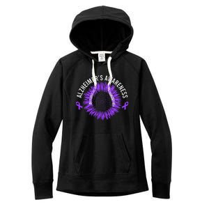 Alzheimer´s Awareness Purple Ribbon Women's Fleece Hoodie