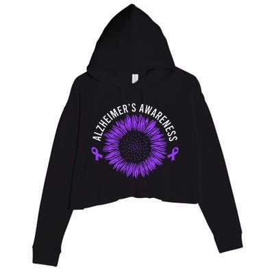 Alzheimer´s Awareness Purple Ribbon Crop Fleece Hoodie