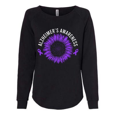 Alzheimer´s Awareness Purple Ribbon Womens California Wash Sweatshirt