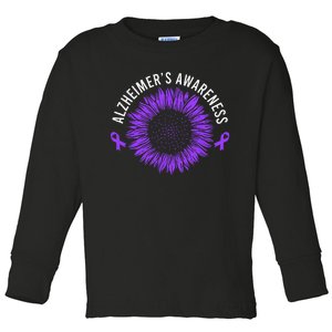 Alzheimer´s Awareness Purple Ribbon Toddler Long Sleeve Shirt