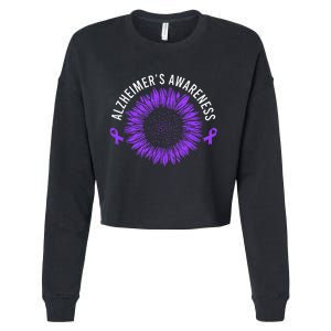 Alzheimer´s Awareness Purple Ribbon Cropped Pullover Crew