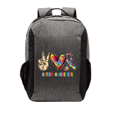 Autism Awareness Peace Love Autism Vector Backpack