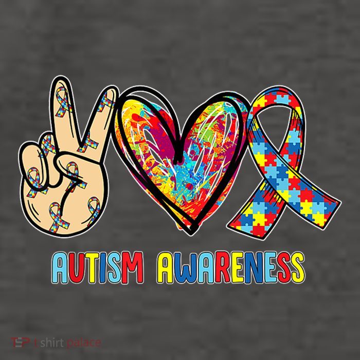 Autism Awareness Peace Love Autism Vector Backpack