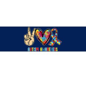 Autism Awareness Peace Love Autism Bumper Sticker