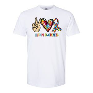 Autism Awareness Peace Love Autism Softstyle CVC T-Shirt