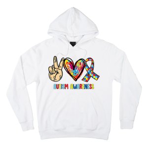 Autism Awareness Peace Love Autism Hoodie