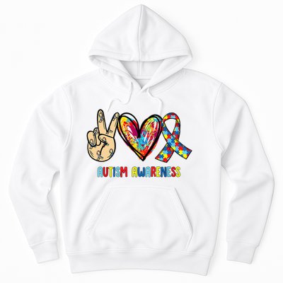 Autism Awareness Peace Love Autism Hoodie